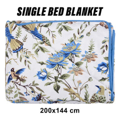 Kuber Industries Blanket | Cotton Single Bed Dohar | Blanket For Home | Reversible AC Blanket For Travelling | Blanket For Summer | Blanket For Winters | Leaf Print | Gray