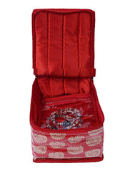 Kuber Industries Brocade Jewellery Box/Organizer with 10 Pouch -CTKTC025989