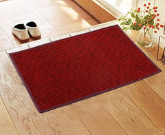Fun Homes Microfiber Anti Slip 3 Pieces Door Mat 14"x21" (Maroon, Fun0504)