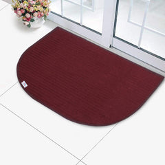 Heart Home D-Shape Durable Microfiber Heavy Duty Doormat (14'' x 23'', Maroon, HEART12153, Standard)