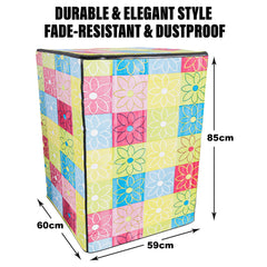 Heart Home Washing Machine Cover | Yellow & Check Print Washing Machine Cover | PVC | Top Load Fully-Automatic Washing Machine Cover | Multi