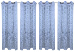 Kuber Industries Cotton 4 Pieces 7 Feet Eyelet Door Curtain (Blue) -Ctktc12959