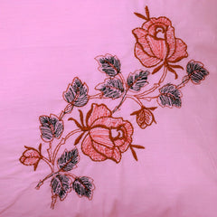 Heart Home Pillow Cover | Cotton Pillow Cover | Pillow Cover for Bedroom | Cushion Cover for Living Room | Embroidery Frill with Zip Pillow Cover | 20x30 Inch | Set of 4 | Pink