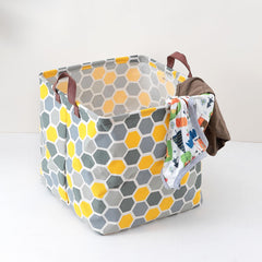 Kuber Industries Foldable Storage Basket|Square Toy Storage Bin|Side Grab Handle|Wardrobe, Closet Organizer (Multi)