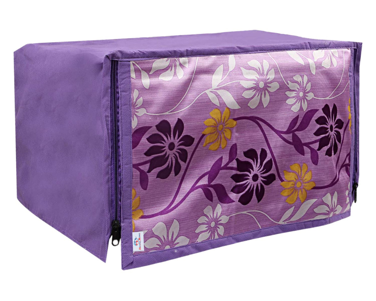Heart Home Multiuses Polyester Floral Print Microwave Oven Cover for Home & Kitchen 20 LTR. (Purple) 52HH4026