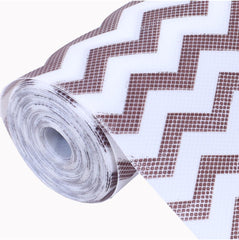 Heart Home Shelf Liner | EVA Kitchen Cabinet Shelf Mat | Anti-Slip Bathroom Mat | Fridge Mat | Table Mat | Zig Zag Design Wardrobe Mat | 5 Meter | Brown