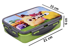 Kuber Industries Model-501 Unbreakable Plastic Large Airtight Leakproof Lunch Box/Tiffin (Green)-KUBMART1317