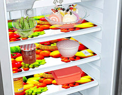 Kuber Industries Fruits Design 3 Pieces PVC Fridge Mats, 2 Piece Handle Cover and 1 Piece Fridge Top Cover (Red & White)-KUBMART02851