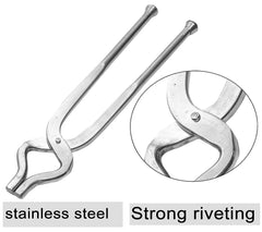 Kuber Industries 3 Pieces Stainless Steel Pakkad, Sansi, Tong, Kitchen Tool pincer, Chimta, Utility Holder (Silver)