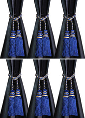 Kuber Industries Polyester 6 Pieces Curtain Tie Back Tassel Set (Royal Blue) CTKTC33465