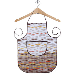 Heart Home Apron|PVC Unique Strips Printed Kitchen Chef Cloth|Waterproof Centre Pocket Apron With Tying Cord for Men & Women (Multicolor)