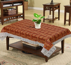 Heart Home 40"x60" Wooden Design PVC Waterproof, Antislip & Wipe Clean Center Table Cover for 4 Seater (Brown)-HS43HEARTH25574
