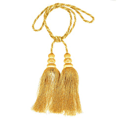 Kuber Industries Polyester 4 Pieces Curtain Tie Back Tassel Set (Gold) CTKTC33495