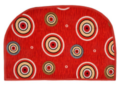 Kuber Industries D Shape Anti-Slip Durable Rubber Door Mat, Welcome Mat for Entryway,Patio,Garage, Outdoor, 21"x14" - Pack of 3 (Red)-HS40KUBMART23969