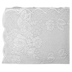 Heart Home Rose Printed Home Decorative Luxurious 4 Seater Cotton Center Table Cover/Table Cloth, 40"x60" (White)-44HH080