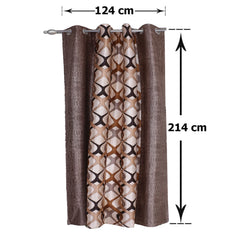 Kuber Industries Curtain|Door Curtain 7 Feet|Black Out Curtain for Door|Faux Silk Curtains with Eyelet|Set of 2 (Multicolor)