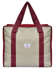 Heart Home Rexine Shopping Bags/Grocery Bag for Carry Grocery, Fruits, Vegetable with Handles Pack of 2 (Beige) 54HH4020.