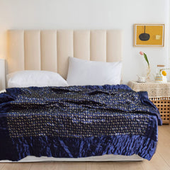 Kuber Industries Floral Print Soft Light Weight Microfiber Filler Silk Double Bed Razai, Quilt, Comforter, Blanket, 90"x100" (Royle Blue)-48KM03, Queen