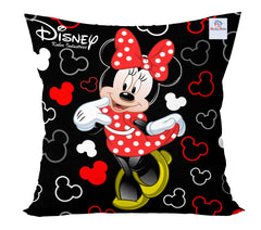 Heart Home Disney Printed Microfiber Filled Floor Cushion, Decorative Throw Pillow, Home Decor Pillow, Sofa/Bed Cushion,16"x16"(Black)-KUBMART15852
