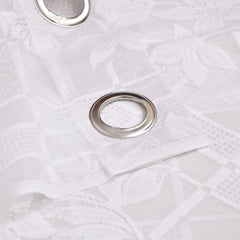 Kuber Industries Flower Design 7 Feet Door Curtain for Living Room, Bed Room, Kids Room with 8 Eyelet Pack of 2 (White)