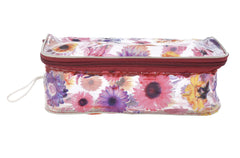 Kuber Industries Flower Printed Tranasparent Multiuses PVC Pouch/Bag For Vacation, Bathroom, Organizing With Carrying Strip- Pack of 4 (MultiColor)-44KM0601
