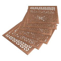 Heart Home Multiuses Arccircle Design PVC Squere Placemat for Kitchen, Dining Table Set of 6 (Copper) 52HH4049