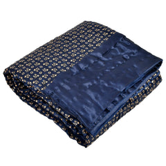 Kuber Industries Floral Print Soft Light Weight Microfiber Filler Silk Double Bed Razai, Quilt, Comforter, Blanket, 90"x100" (Royle Blue)-48KM03, Queen