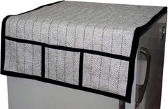 Kuber Industries FRIDGECOVERFR0253 Cotton Refrigerator Top Cover Set (Grey, Standard)