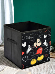Heart Home Non-Woven Mickey Print Flodable Storage Box/Wardrobe Organizer For Home Decor, Pack of 2 (Black) 54HH4241.