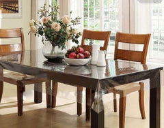 Kuber Industries Transparent PVC 6 Seater Dining Table Cover 60"x90"(Transparent) CTKTC33810