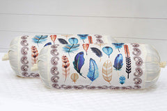 Kuber Industries Cotton Bolster Cover (Beige, Cream, Standard) - 2 Pieces