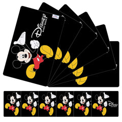 Heart Home Multiuses Mickey Mouse Print PVC Table Placemat with 6 Coasters for Kitchen, Dining Table Set of 6 (Black) 52HH4054