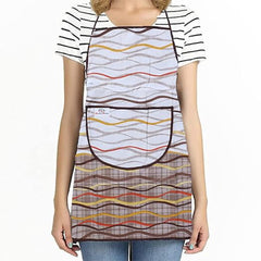 Heart Home Apron|PVC Unique Strips Printed Kitchen Chef Cloth|Waterproof Centre Pocket Apron With Tying Cord for Men & Women (Multicolor)