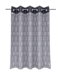 Heart Home Faux Silk Decorative 5 Feet Window Curtain | Damask Print Darkening Blackout | Drapes Curtain with 8 Eyelet for Home & Office (Gray)