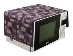 Kuber Industries 3D Checkered Design PVC Microwave Oven Top Cover 25 Liter with Utility 4 Pockets (Brown) - CTKTC040667