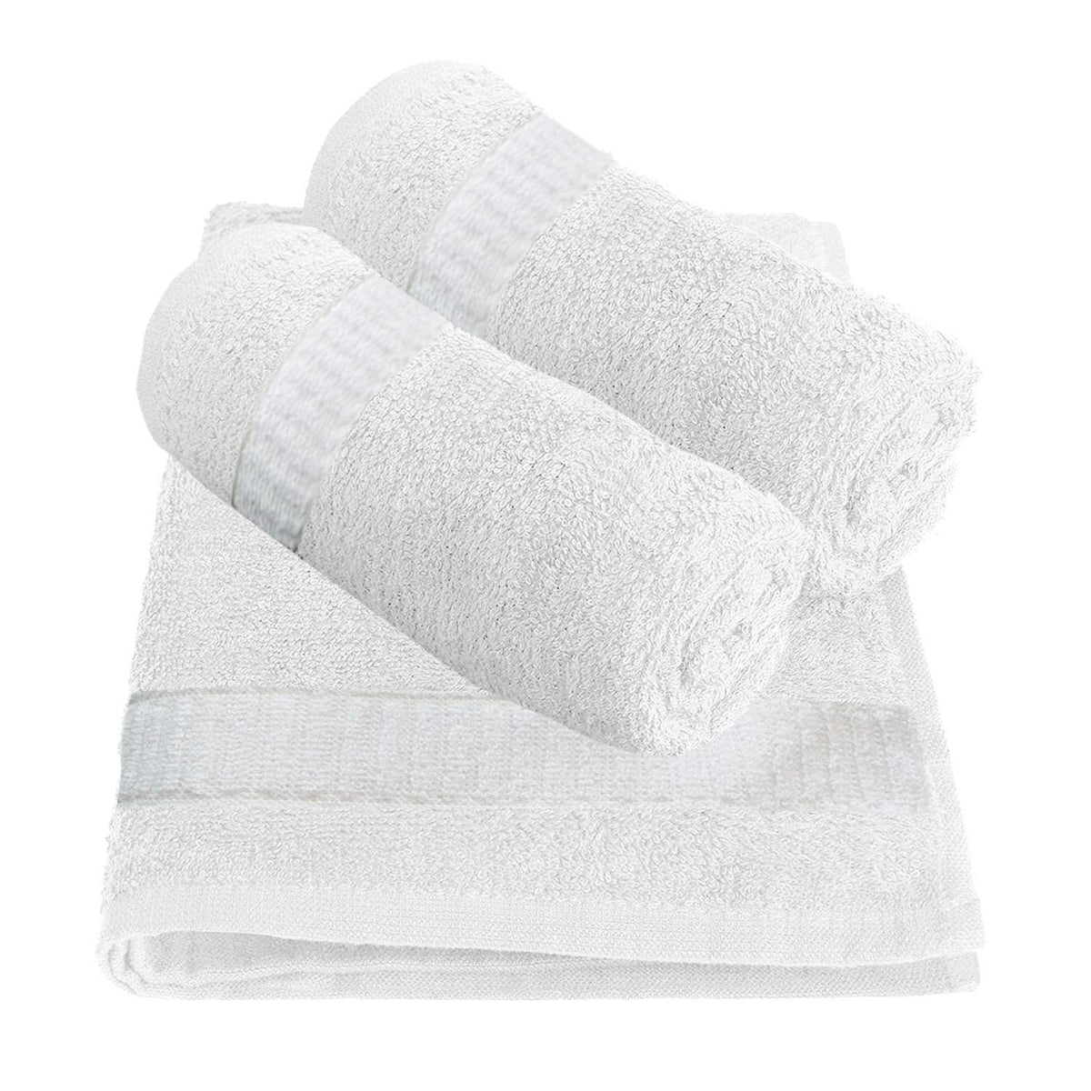 Kuber Industries Cotton 400 GSM 3 Pieces Face Towel Set 14x21 (White) -CTKTC8598
