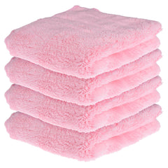 Heart Home Cleaning Towel | Reusable Cleaning Cloths for Kitchen | Duster Towel for Home Cleaning | 350 GSM Cleaning Cloth Towel for Car | Bike | 30x60 | Pack of 4 | Light Pink