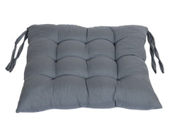 Heart Home Microfiber Square Chair Pad Seat Cushion for Car Pad, Office Chair, Indoor/Outdoor, Dining Living Room, Kitchen with Ties-Pack of 2, 18 * 18 Inch (Grey)