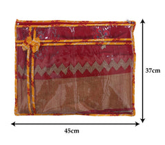 Heart Home Bandhani Print PVC Foldable Single Saree Cover|Clothes Storage For Saree, Lehenga, Suit With Transparent Pack of 12 (Yellow)