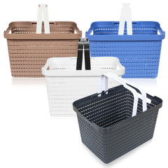 Kuber Industries Basket | Plastic Fruits Storage Basket | Picnic Storage Basket | Kitchen Storage Basket | Stationery Storage Basket | FLORA-333 | Pack of 4 | Multicolor