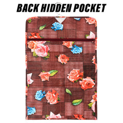 Kuber Industries Document Holder | PVC Flower Design Document Organizer | Double Sided Document Holder for Home | 7 Small Pocket with 3 Zipper | Maroon