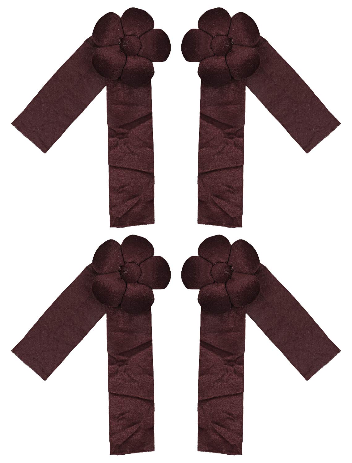 Kuber Industries Velvet 4 Pieces Curtain Tie Back Tassel Set (Brown) (CTKTC024112)