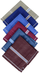 Kuber Industries 100% Cotton Premium Collection Handkerchiefs Hanky for Men, Set of 6 (Dark Color)