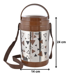 Heart Home Designer Food Grade, Leak Proof Insulated Stainless Steel Lunch Box with 4 Container (Brown)-HS42HEARTH25118