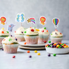 Kuber Industries Cupcake Toppers | Cardboard Cupcake Picks |Decorations Supplies for Farewell | Birthday Party | Theme Cupcake Topper | 25 Pieces | DT-2150 | Multicolor