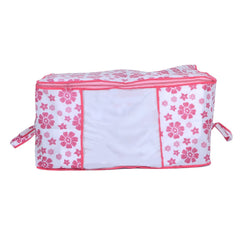Kuber Industries Floral Non Woven Underbed Storage Organiser, Pink, Standard (Rbed25)