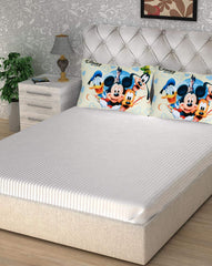 Kuber Industries Disney Printed Comfort Microfiber Filled Pillow for Bed Room, 16"x24" (Cream)-Pack of 2-KUBMART15945