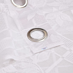 Heart Home Flower Design 7 Feet Door Curtain for Living Room, Bed Room, Kids Room with 8 Eyelet Pack of 2 (White) 52HH3904