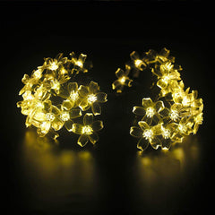 Kuber Industries 2 Pieces 28 Led Direct Plug Crystal Flower Designer 10 Meter String Light for Festivals and Home Decoration, Yellow-CTKTC22929