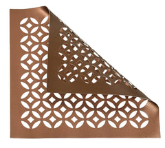 Heart Home Multiuses Arccircle Design PVC Squere Placemat for Kitchen, Dining Table Set of 6 (Copper) 52HH4049